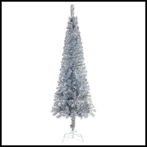 vidaXL Elegant Slim White Christmas Tree - 120 cm of Holiday Charm - plants - express.com