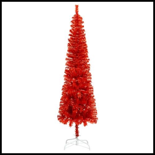 vidaXL Elegant Slim White Christmas Tree - 120 cm of Holiday Charm - plants - express.com