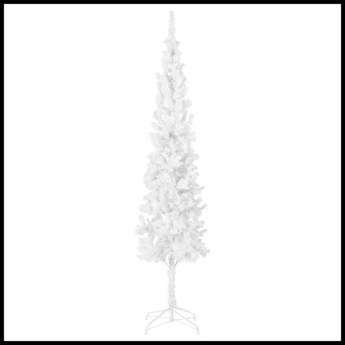 vidaXL Elegant Slim White Christmas Tree - 120 cm of Holiday Charm - plants - express.com