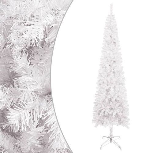 vidaXL Elegant Slim White Christmas Tree - 120 cm of Holiday Charm - plants - express.com