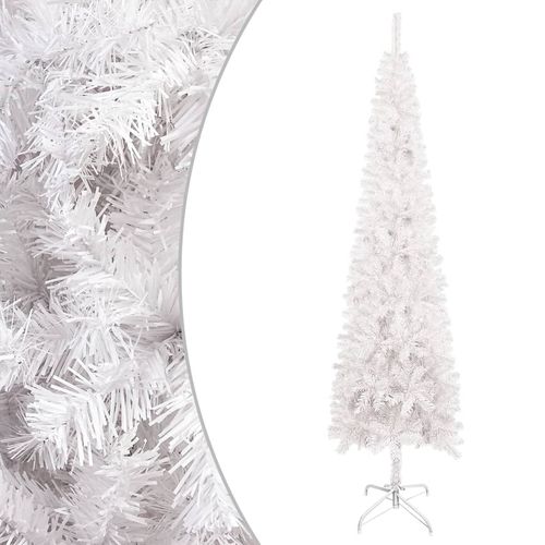 vidaXL Elegant Slim White Christmas Tree - 120 cm of Holiday Charm - plants - express.com