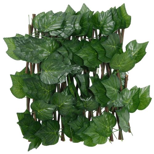vidaXL Expandable Green Grape Leaf Trellis – PVC & Wood, 180x20 cm - plants - express.com