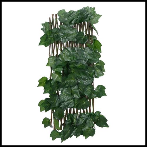 vidaXL Expandable Green Grape Leaf Trellis – PVC & Wood, 180x20 cm - plants - express.com