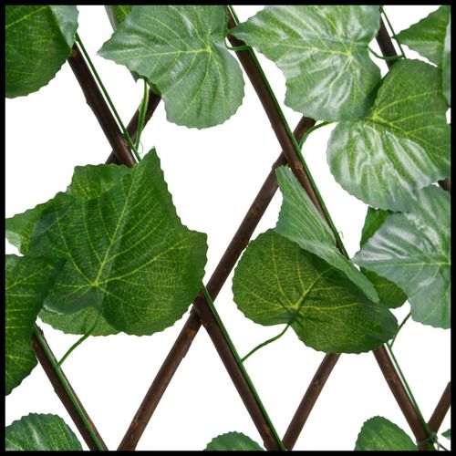 vidaXL Expandable Green Grape Leaf Trellis – PVC & Wood, 180x20 cm - plants - express.com