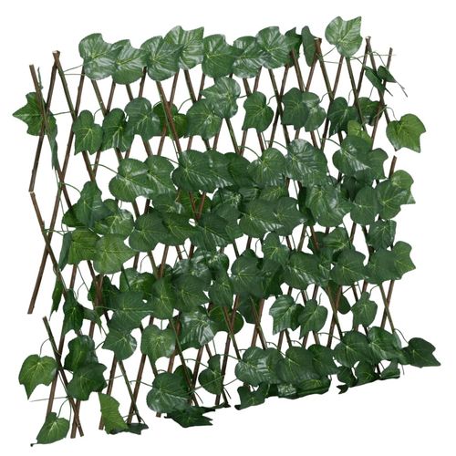 vidaXL Expandable Green Grape Leaf Trellis – PVC & Wood, 180x20 cm - plants - express.com