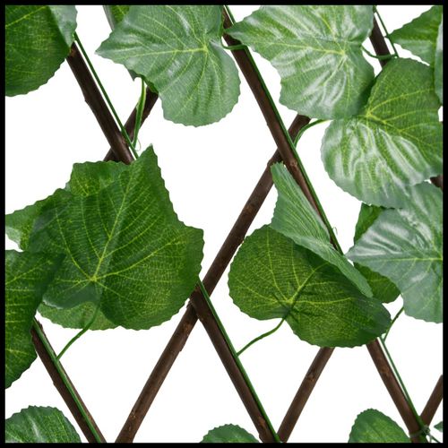 vidaXL Expandable Green Grape Leaf Trellis – PVC & Wood, 180x20 cm - plants - express.com