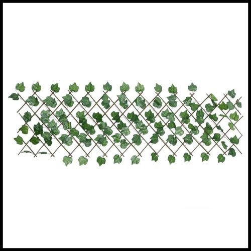 vidaXL Expandable Green Grape Leaf Trellis – PVC & Wood, 180x20 cm - plants - express.com