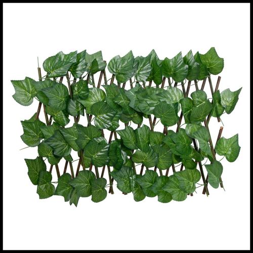 vidaXL Expandable Green Grape Leaf Trellis – PVC & Wood, 180x20 cm - plants - express.com