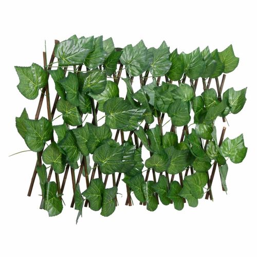 vidaXL Expandable Green Grape Leaf Trellis – PVC & Wood, 180x20 cm - plants - express.com