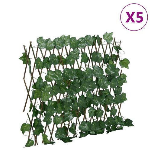 vidaXL Expandable Green Grape Leaf Trellis – PVC & Wood, 180x20 cm - plants - express.com