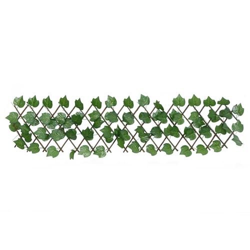vidaXL Expandable Green Grape Leaf Trellis – PVC & Wood, 180x20 cm - plants - express.com