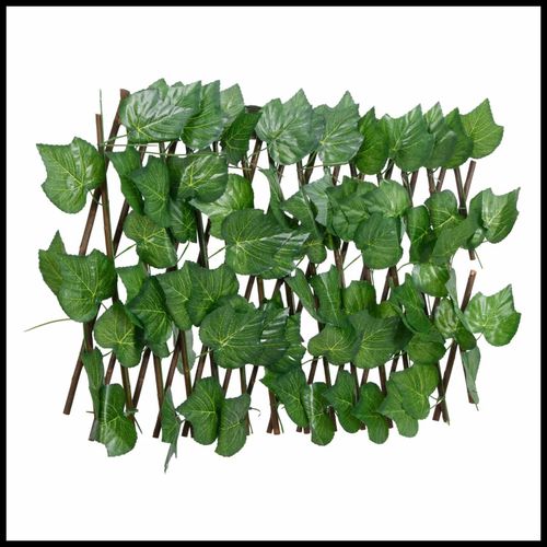 vidaXL Expandable Green Grape Leaf Trellis – PVC & Wood, 180x20 cm - plants - express.com