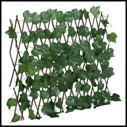 vidaXL Expandable Green Grape Leaf Trellis – PVC & Wood, 180x20 cm - plants - express.com