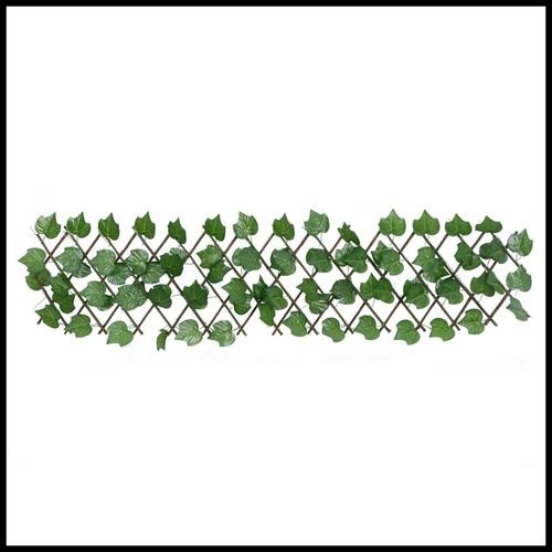 vidaXL Expandable Green Grape Leaf Trellis – PVC & Wood, 180x20 cm - plants - express.com