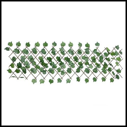 vidaXL Expandable Green Grape Leaf Trellis – PVC & Wood, 180x20 cm - plants - express.com