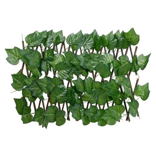 vidaXL Expandable Green Grape Leaf Trellis – PVC & Wood, 180x20 cm - plants - express.com