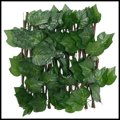 vidaXL Expandable Green Grape Leaf Trellis – PVC & Wood, 180x20 cm - plants - express.com
