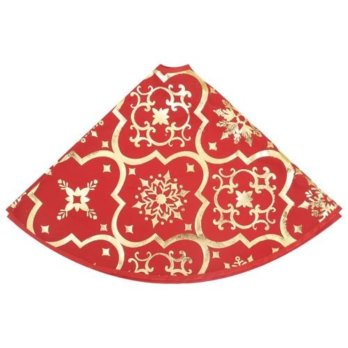 vidaXL Festive Red Christmas Tree Skirt & Sock | Snow Pattern, 90cm - plants - express.com