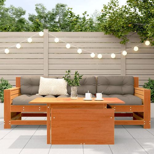 vidaXL Wax Brown Solid Pine Garden Table - 100x50x75 cm, Classic Charm - plants - express.com