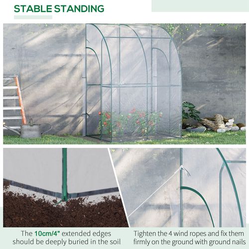 Walk - In Lean - To Tunnel Greenhouse – Wall - Mounted with PVC Cover & Roll - Up Door - plants - express.com
