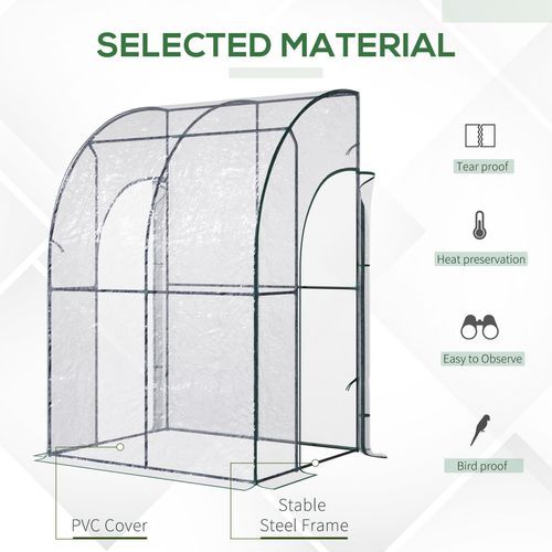 Walk - In Lean - To Tunnel Greenhouse – Wall - Mounted with PVC Cover & Roll - Up Door - plants - express.com