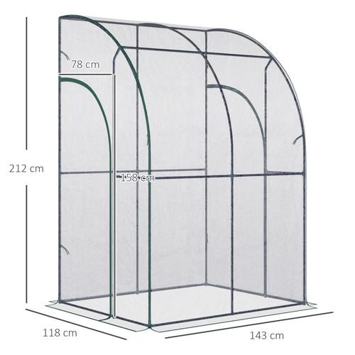 Walk - In Lean - To Tunnel Greenhouse – Wall - Mounted with PVC Cover & Roll - Up Door - plants - express.com
