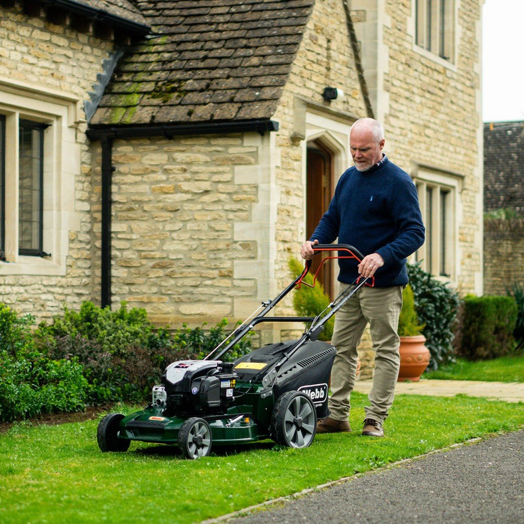 Webb 53cm (21") Alloy Deck Disc Bladed Self Propelled Petrol Rotary Lawnmower (Briggs & Stratton Engine) - plants - express.com