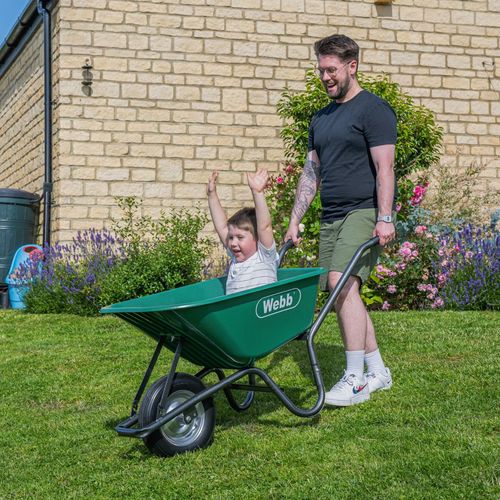 Webb 90 Litre Poly Body Wheelbarrow with Puncher proof Wheel (150Kg Capacity) - plants - express.com