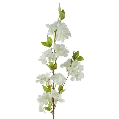 White Silk Blossom Stem Pack of 6 - 100cm Elegant Floral Decor - plants - express.com
