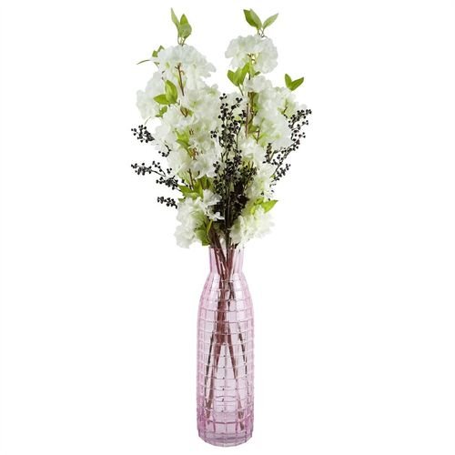 White Silk Blossom Stem Pack of 6 - 100cm Elegant Floral Decor - plants - express.com