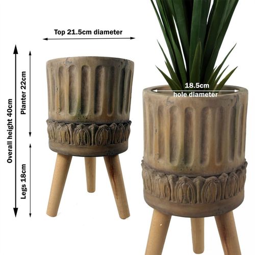 Zandi Roman 40cm Large Rustic Fiberglass Planter - Elegant Indoor & Outdoor - plants - express.com