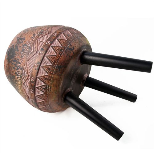 Zaturn 44cm Large Rustic Planter in Brown/Black with Adjustable Legs - plants - express.com