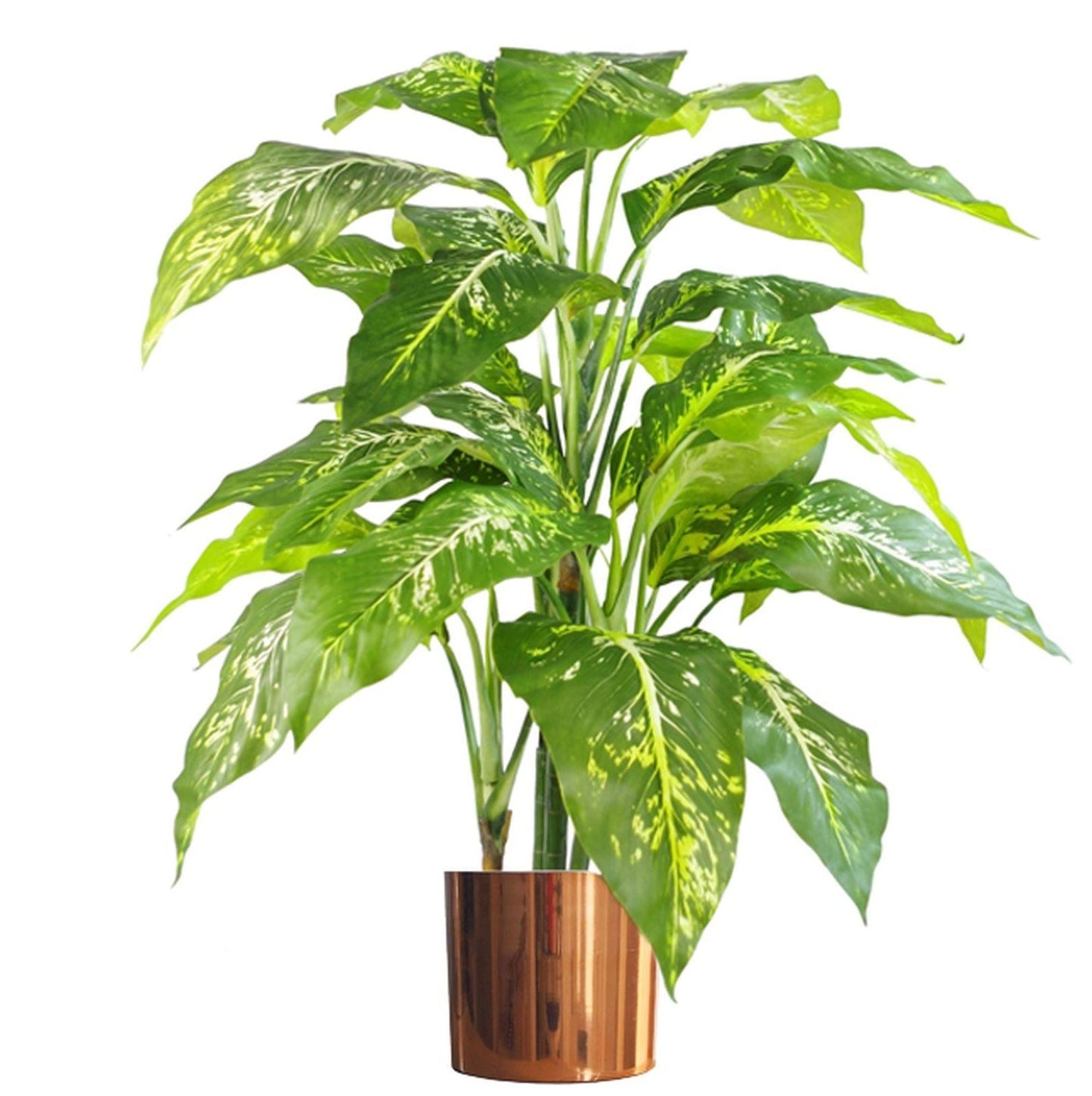 100cm Fox's Aglaonema Spotted Evergreen Artificial Tree with Copper Planter - plants - express.com