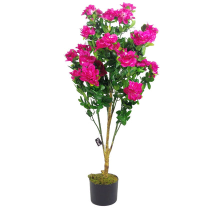 100cm Premium Artificial Azalea Pink Flowers Potted Plant - plants - express.com