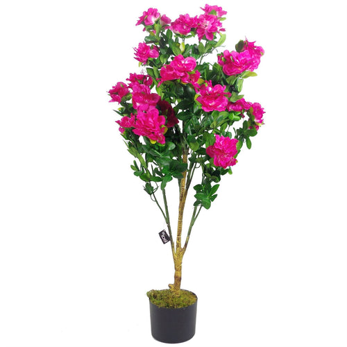 100cm Premium Artificial Azalea Pink Flowers Potted Plant - plants - express.com