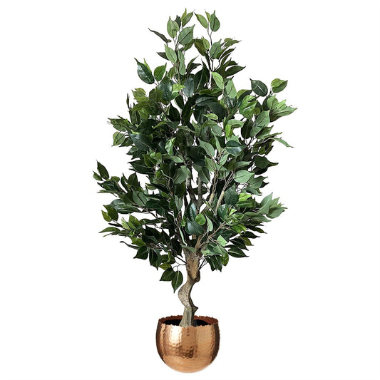 100cm Premium Artificial Ficus Twist Tree in Copper Curve Planter - plants - express.com