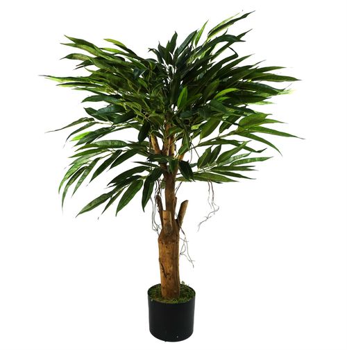 100cm Realistic Ficus Tree with Natural Trunk - Lifelike Silk Leaves & Vines - plants - express.com