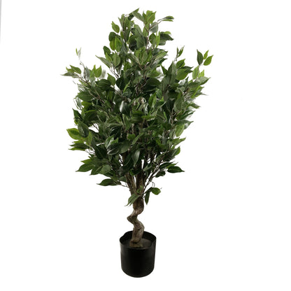 110cm Artificial Evergreen Ficus Tree in Copper Curve Planter - plants - express.com