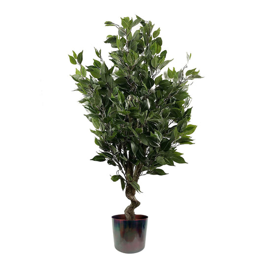 110cm Artificial Evergreen Twist Ficus Tree Multicolour Planter - plants - express.com