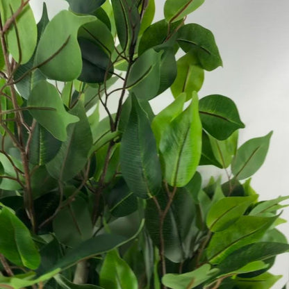 110cm Lifelike Twist Ficus Tree in Silver Curve Planter - plants - express.com