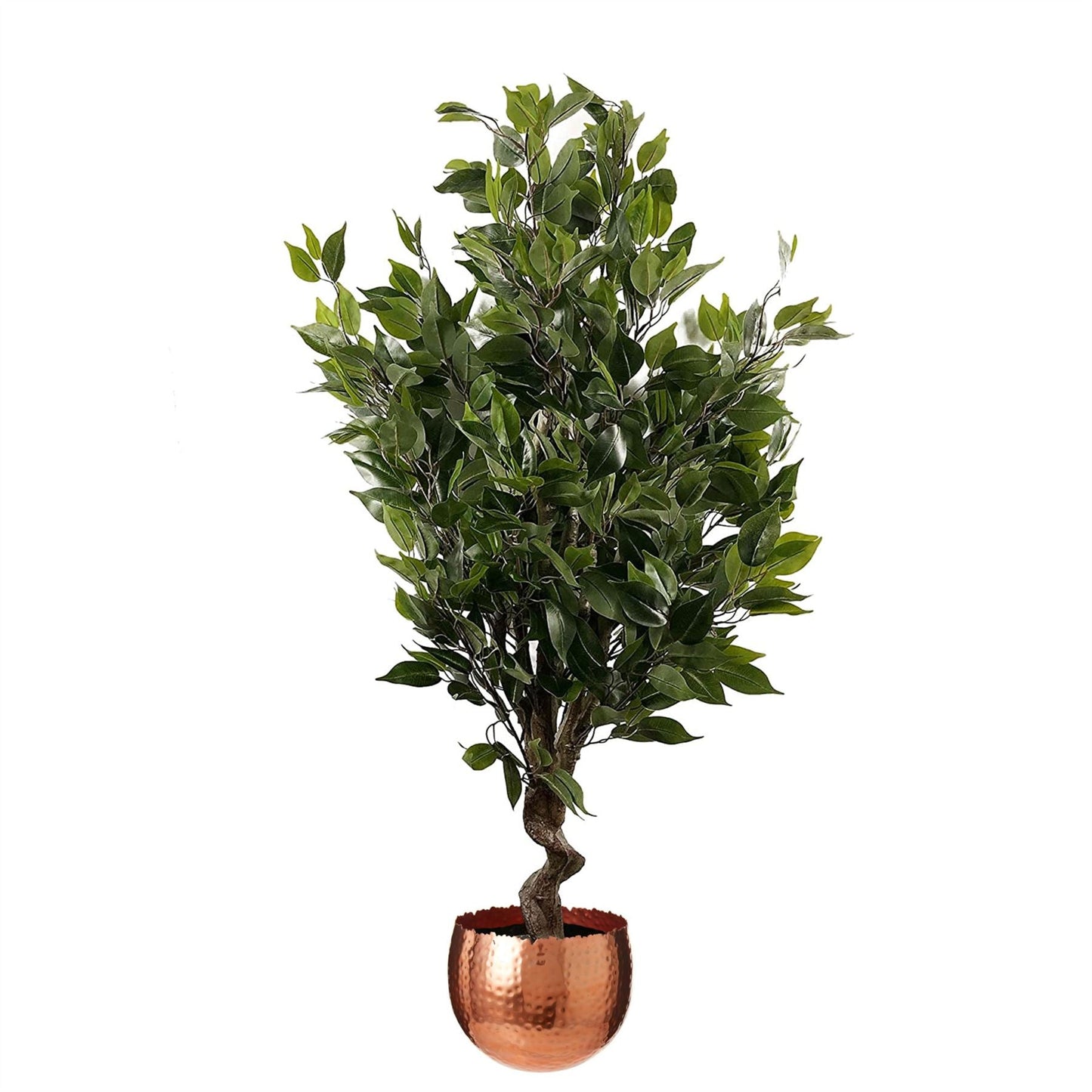 110cm Realistic Artificial Ficus Tree in Copper Curve Planter - plants - express.com