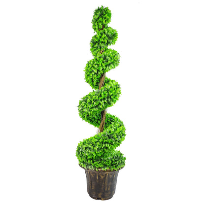 120cm Large Leaf Green Spiral Tree with Stylish Decorative Planter - plants - express.com