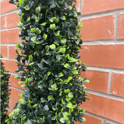 120cm Lifelike Artificial Boxwood Spiral Topiary - Timeless Elegance for Any Space - plants - express.com