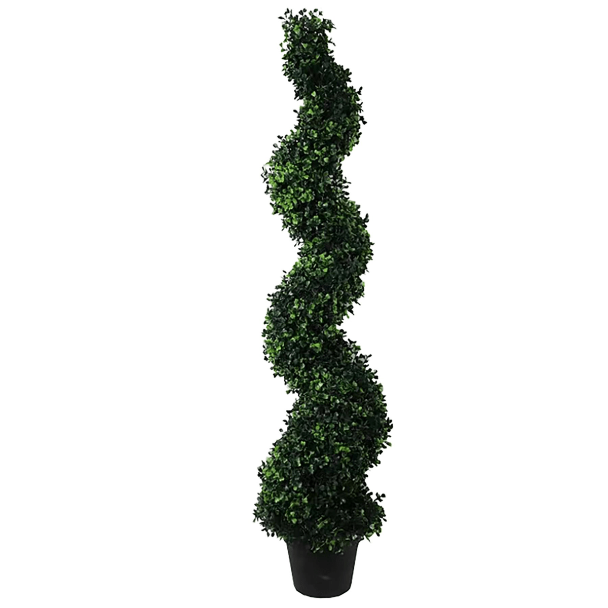 120cm Lifelike Artificial Boxwood Spiral Topiary - Timeless Elegance for Any Space - plants - express.com