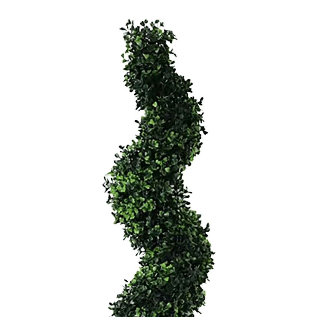 120cm Lifelike Artificial Boxwood Spiral Topiary - Timeless Elegance for Any Space - plants - express.com