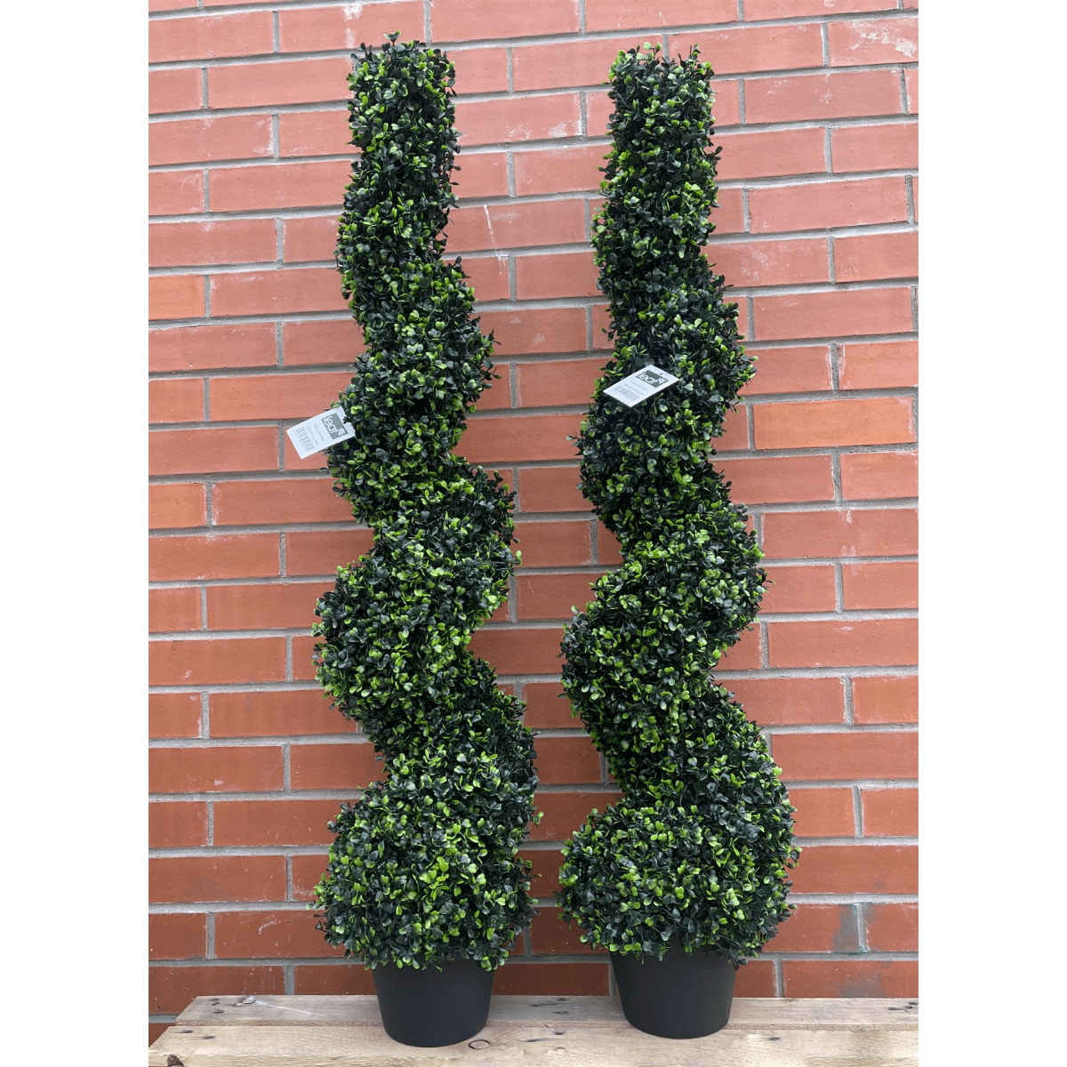 120cm Lifelike Artificial Boxwood Spiral Topiary - Timeless Elegance for Any Space - plants - express.com