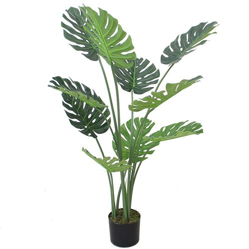 120cm Luxury Faux Monstera Plant in Sleek Black Pot – Instant Greenery Gem! - plants - express.com