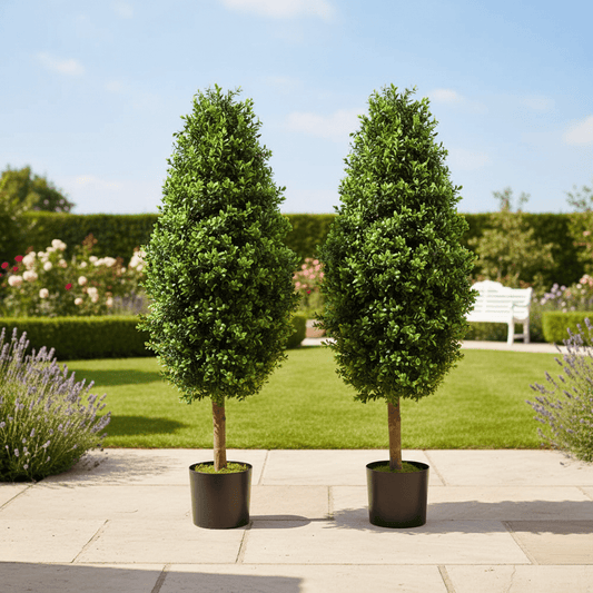 120cm Pair of Buxus Ball Cone Artificial Tree UV Resistant Outdoor - plants - express.com