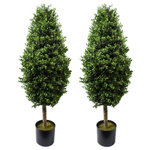 120cm Pair of Buxus Ball Cone Artificial Tree UV Resistant Outdoor - plants - express.com