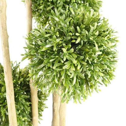 120cm Pair of UV - Resistant Artificial Topiary Ball Trees with Natural Trunks - plants - express.com